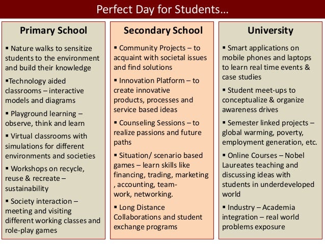 The perfect educational system: The perfect system for a perfect society
